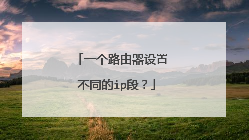 一个路由器设置不同的ip段？