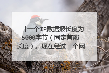 一个IP数据报长度为5000字节(固定首部长度)。现在经过一个网络传送,但此网络能够传送的最大数据