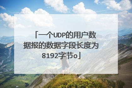 一个UDP的用户数据报的数据字段长度为8192字节o