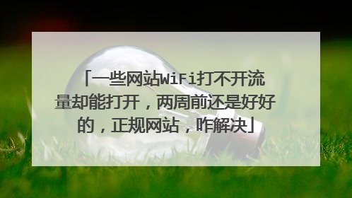 一些网站WiFi打不开流量却能打开，两周前还是好好的，正规网站，咋解决