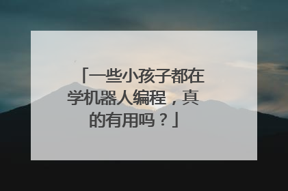 一些小孩子都在学机器人编程,真的有用吗?