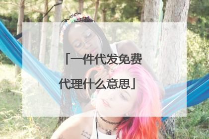 一件代发免费代理什么意思