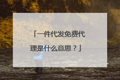 一件代发免费代理是什么意思?