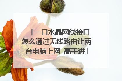 一口水晶网线接口 怎么通过无线路由让两台电脑上网 高手进