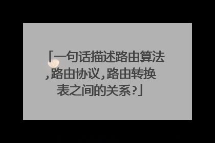 一句话描述路由算法,路由协议,路由转换表之间的关系?