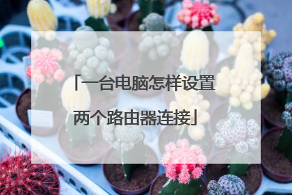 一台电脑怎样设置两个路由器连接