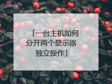 一台主机如何分开两个显示器独立操作