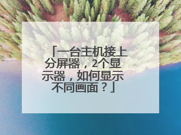 一台主机接上分屏器,2个显示器,如何显示不同画面?