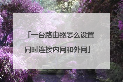 一台路由器怎么设置同时连接内网和外网