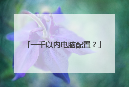 一千以内电脑配置？