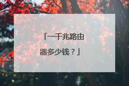 一千兆路由器多少钱?