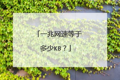 一兆网速等于多少KB?
