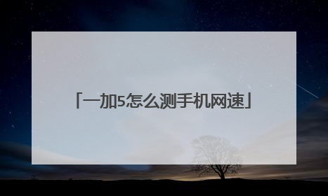 一加5怎么测手机网速