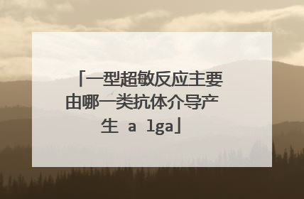 一型超敏反应主要由哪一类抗体介导产生 a lga