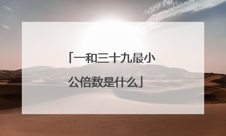 一和三十九最小公倍数是什么