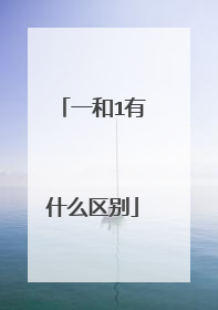一和1有什么区别