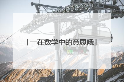 一在数学中的意思哦