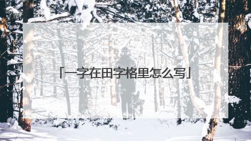 一字在田字格里怎么写
