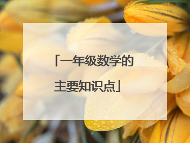 一年级数学的主要知识点