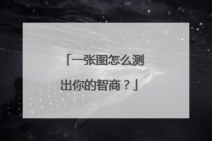 一张图怎么测出你的智商?