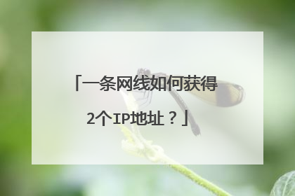 一条网线如何获得2个IP地址?