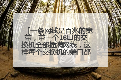 一条网线是百兆的宽带,带一个16口的交换机全部插满网线,这样每个交换机的端口都可以达到百兆网速吗