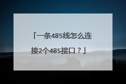 一条485线怎么连接2个485接口？