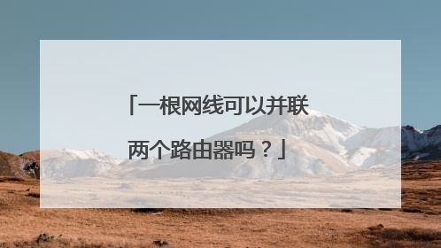 一根网线可以并联两个路由器吗?