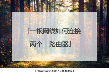 一根网线如何连接两个 路由器