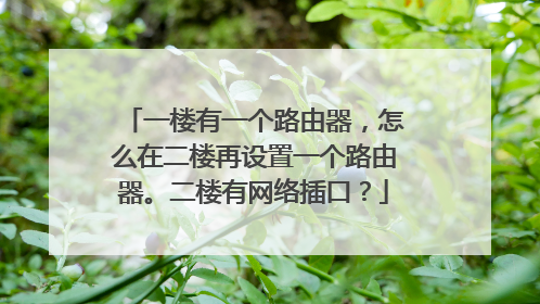 一楼有一个路由器，怎么在二楼再设置一个路由器。二楼有网络插口？