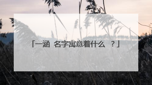 一涵 名字寓意着什么 ?