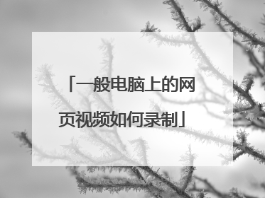 一般电脑上的网页视频如何录制