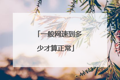 一般网速到多少才算正常