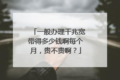 一般办理千兆宽带得多少钱啊每个月，贵不贵啊？