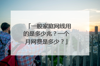 一般家庭网线用的是多少兆?一个月网费是多少?