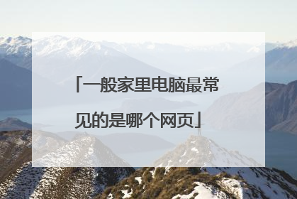 一般家里电脑最常见的是哪个网页