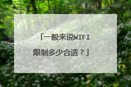 一般来说WIFI限制多少合适?