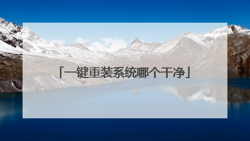 一键重装系统哪个干净