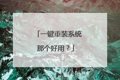 一键重装系统那个好用?