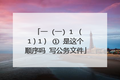 一 (一) 1 (1)1) ① 是这个顺序吗 写公务文件