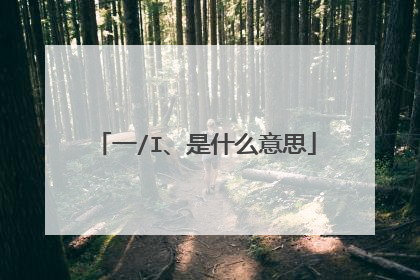 一/I、是什么意思