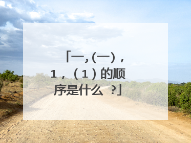 一,(一),1,(1)的顺序是什么 ?