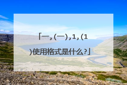 一,(一),1,(1)使用格式是什么?
