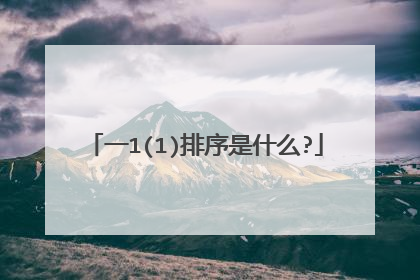 一1(1)排序是什么?