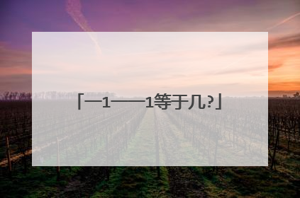 一1一一1等于几?