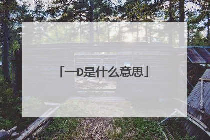 一D是什么意思