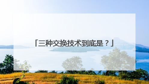 三种交换技术到底是?