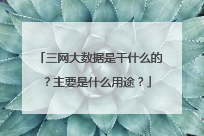 三网大数据是干什么的?主要是什么用途?