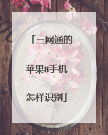 三网通的苹果8手机怎样识别