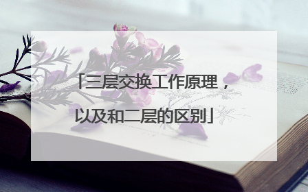 三层交换工作原理,以及和二层的区别